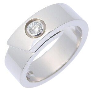 CARTIER Anniversary Ring 1P diamond K18 white gold/diamond #4.1(US Size) 1...